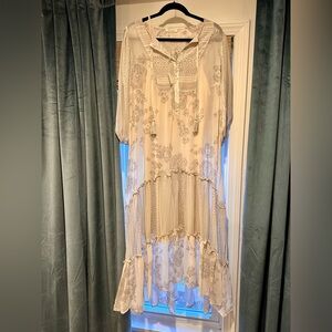 Elegant Cream Floral Dress